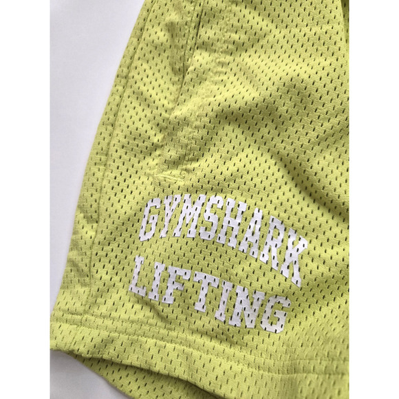 Womens Gymshark Lifting Mesh Shorts Neon Yellow/Green Size XS Pockets EUC - Picture 7 of 11